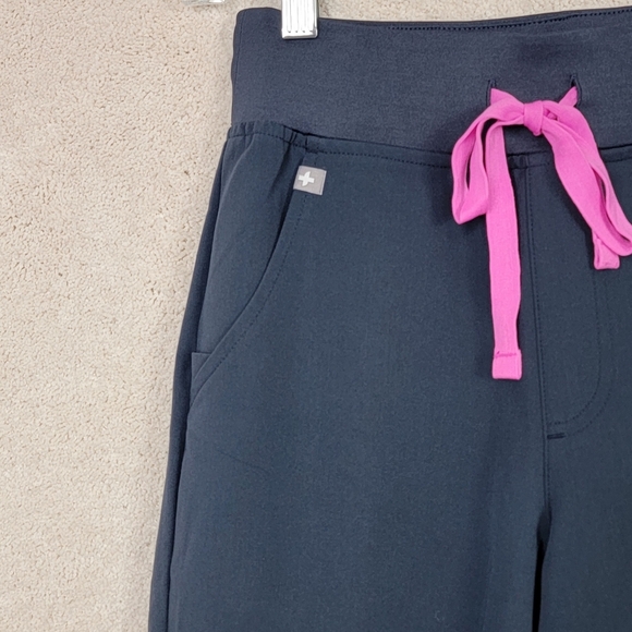 Figs NEW Petite Navy Zamora High Waisted Petite Joggers Scrub Pants Sz XXSP - Picture 4 of 12